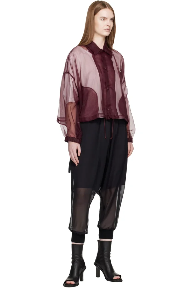 UNDERCOVER Black Sheer Trousers, photo 4 of 4 from SSENSE