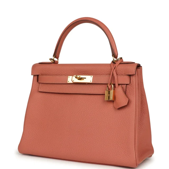Hermès Kelly Retourne 28 Rosy Togo Gold Hardware in Togo leather from Madison Avenue Couture, photo 5 of 9
