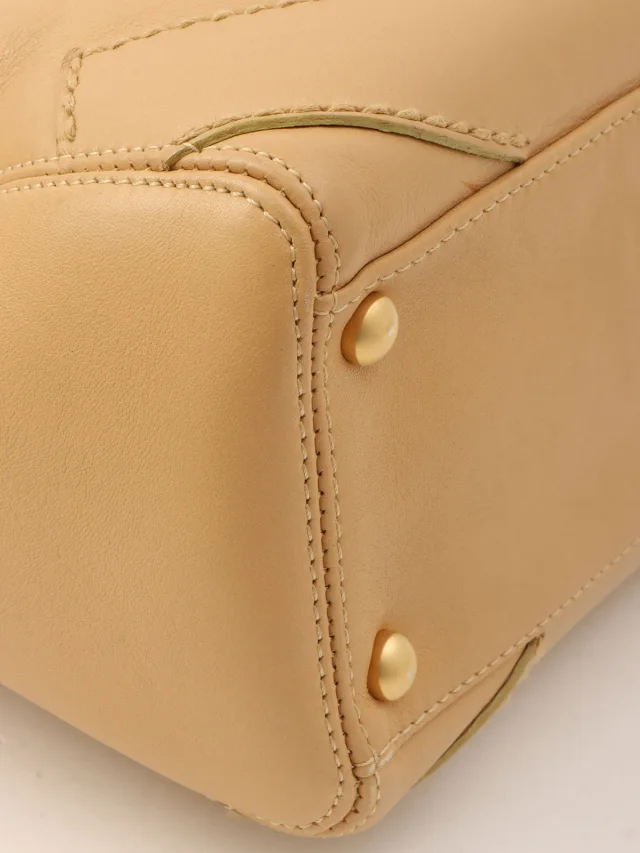 Chanel Around 2004 CC logo stitch handbag Beige from VINTAGE QOO TOKYO, photo 7 of 14