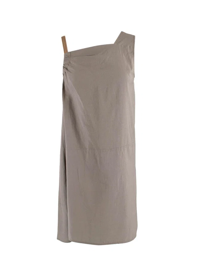 Brunello Cucinelli Grey Cotton Mini Dress in Grey Silk from HEWI
