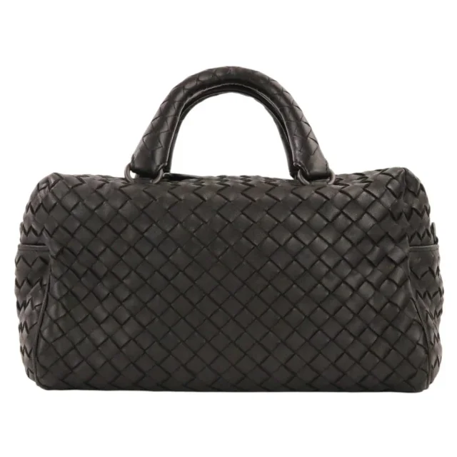 Bottega Veneta Intrecciato Leather Mini Boston Bag in Black Woven leather from LuxUness, photo 2 of 14