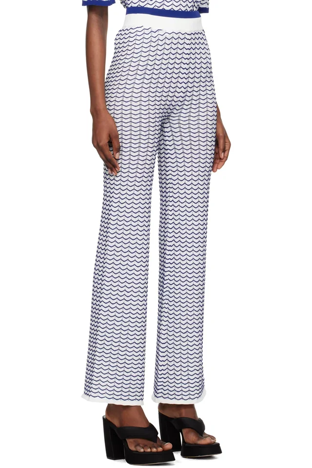REMAIN Birger Christensen White 3D Wave Lounge Pants, photo 2 of 4 from SSENSE