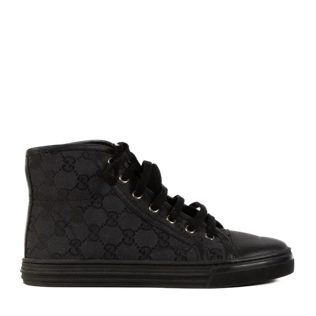 Gucci Black GG Canvas High-Top Sneakers - Size 36 in Black Canvas from Labellov