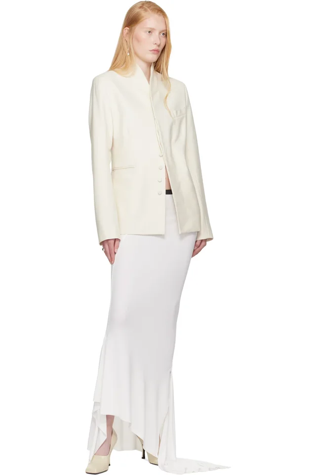 AARON ESH SSENSE Exclusive Bridal Capsule Asymmetric Fish Tail Maxi Skirt, photo 5 of 5 from SSENSE