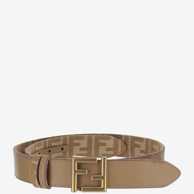 Fendi Ff Logo Reversible Belt — Beige Calfskin Leather in Beige Calfskin from HEWI