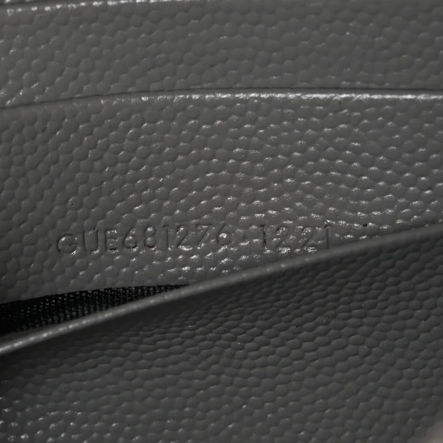 Saint Laurent Grain De Poudre Mixed Matelasse Triquilt Large Monogram Wallet Stone in Leather from FASHIONPHILE, photo 7 of 8