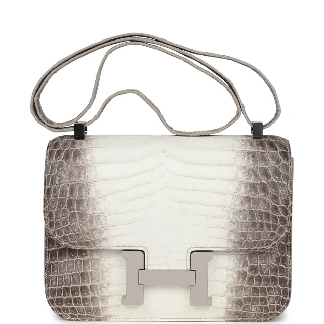 Hermès Constance 1-24 Himalaya Matte Niloticus Crocodile Palladium Hardware in Crocodile from Madison Avenue Couture