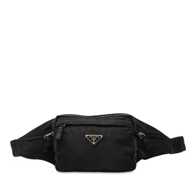 Black Prada Tessuto Belt Bag in Black Nylon from Designer Revival