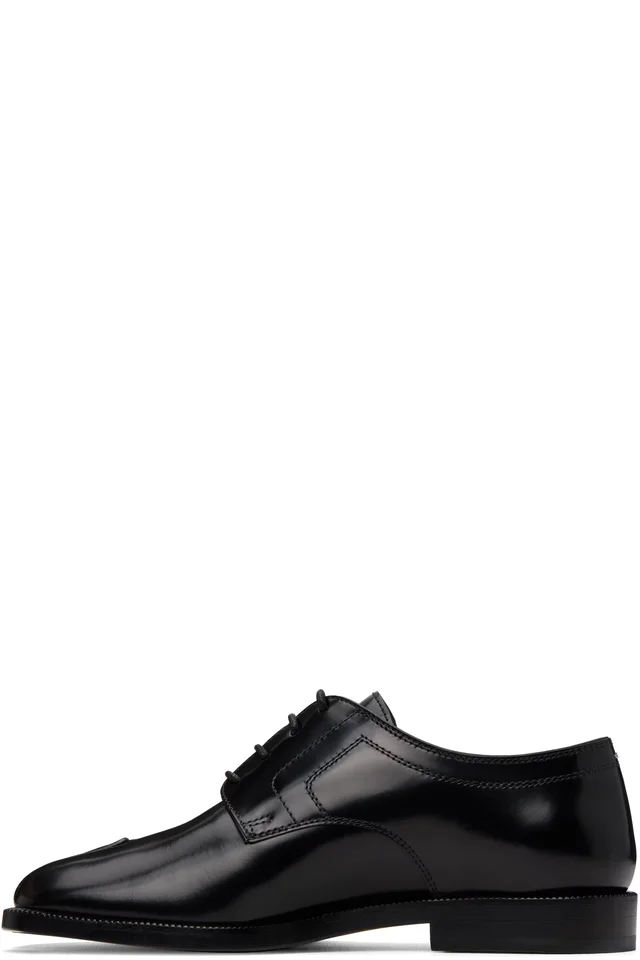 Maison Margiela Black Tabi Lace-Up Derbys, photo 3 of 5 from SSENSE
