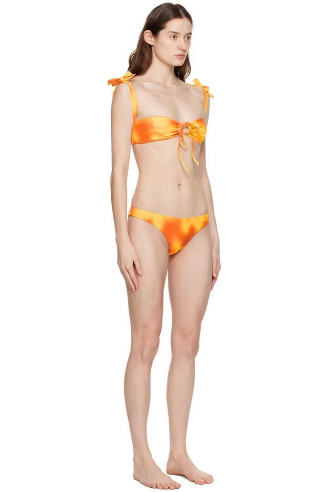 GUIZIO SSENSE Exclusive Yellow & Orange Mona Bikini, photo 2 of 3 from SSENSE