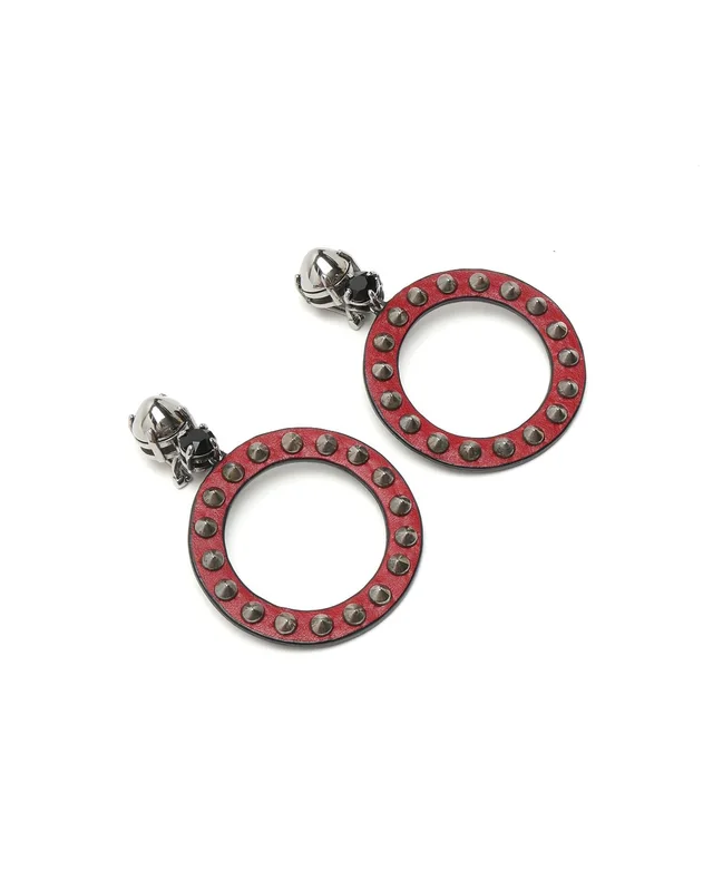 Miu Miu Clip-on Earrings in Leather from A Retro Tale, photo 3 of 4