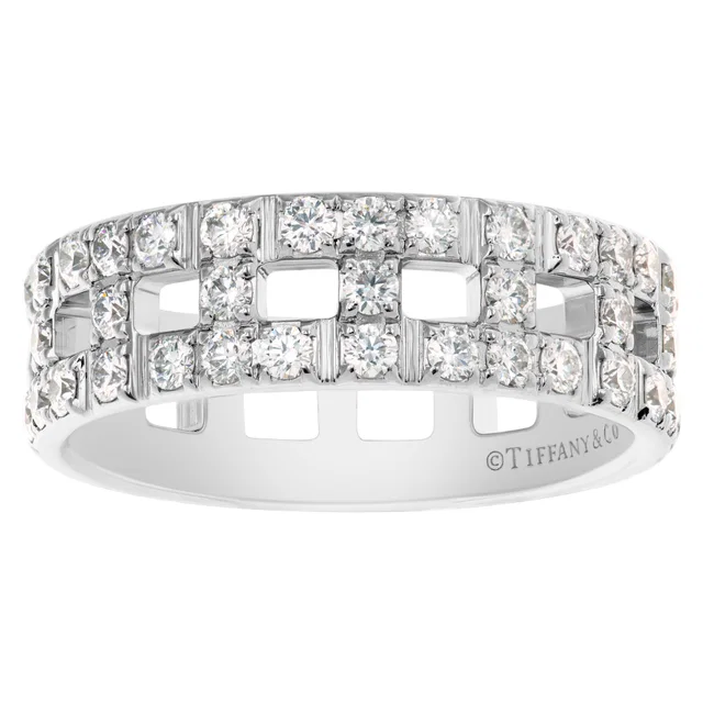 Tiffany & Co. "True Wide" Ring collection wedding band in White White Gold from Gray And Sons