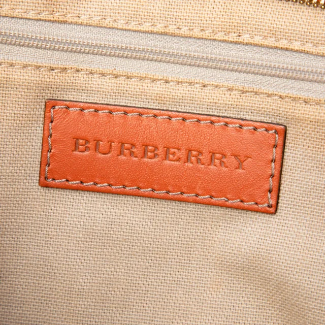 Beige Burberry Small Haymarket Check Coated Canvas Honeywood Tote Satchel in Beige Coated canvas from Designer Revival, photo 5 of 6