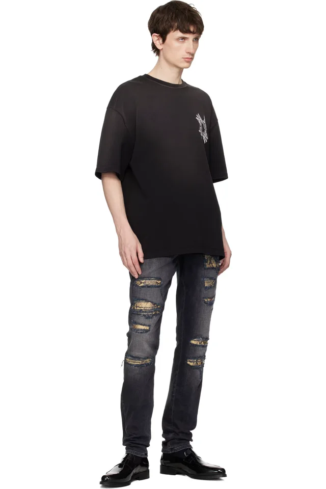 AMIRI Black MA Quad Snake T-shirt, photo 4 of 4 from SSENSE
