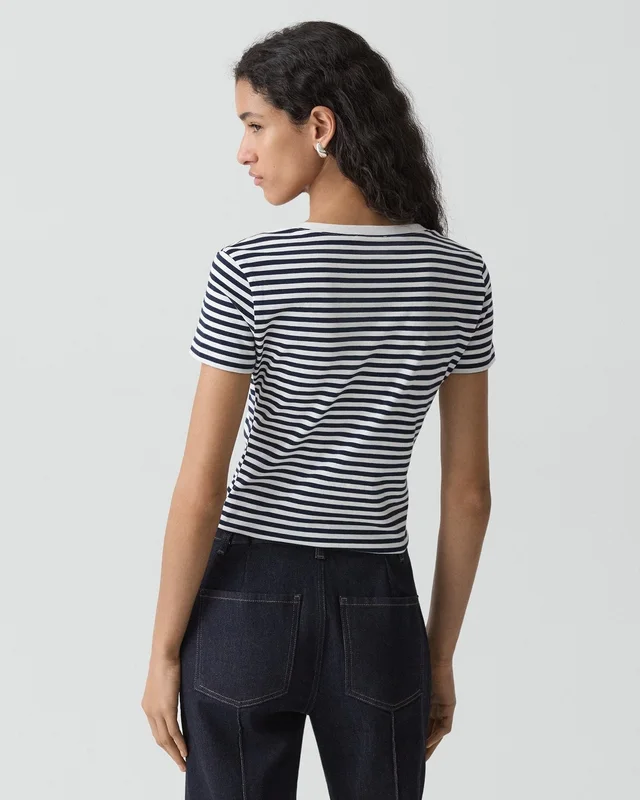 Theory Scoop Neck Tee in Jersey Stripe, photo 4 of 6 from Theory
