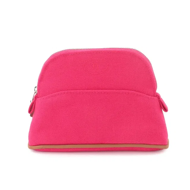 Hermès Bolide Pouch Mini Cotton Canvas Leather Hibiscus Purse in Canvas from Luxury Promise