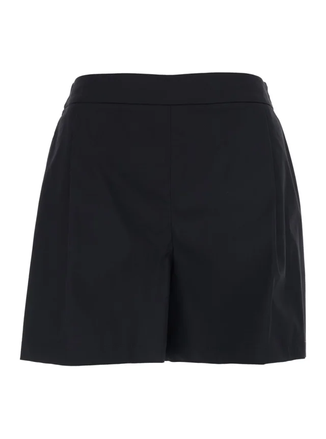 Leplain Black Cotton Blend Semi-Elasticated Waist Shorts for Women in Black 66% Cotton 30% Nylon 4% Elastane from Gaudenzi Boutique, photo 1 of 1