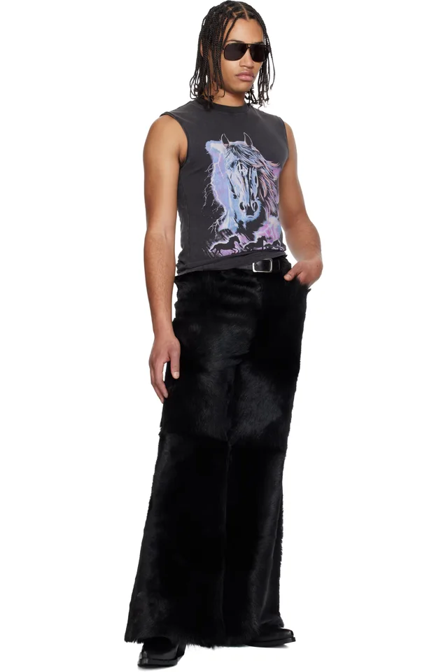LU'U DAN Gray 'Year of the Horse' Sleeveless T-shirt, photo 4 of 4 from SSENSE
