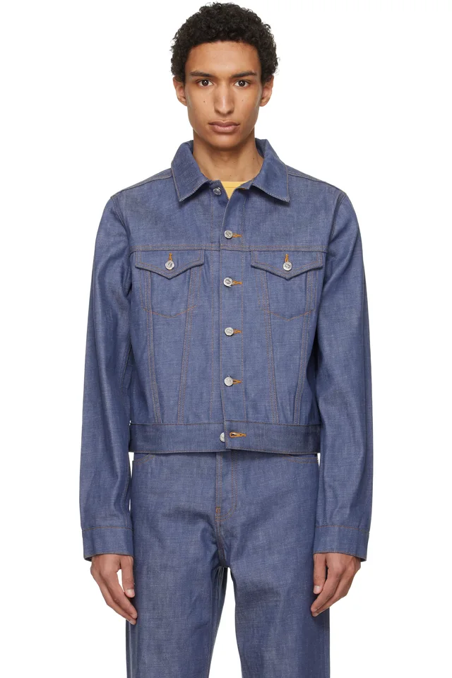 A.P.C. Blue Lenny Denim Jacket, image 1 of 1 from SSENSE