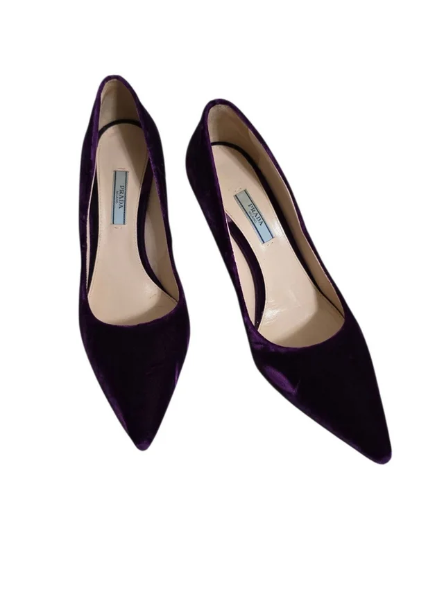 Prada Velvet Heels in purple Velvet from Poshmark