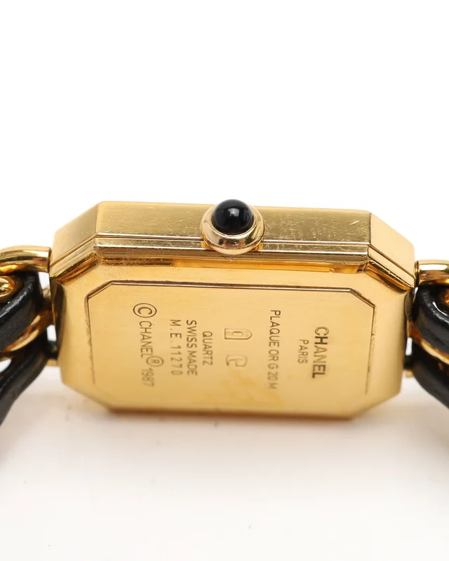 Chanel Première 20mm Gold-Plated Black Dial Quartz Watch in Black Leather from A Retro Tale, photo 5 of 8