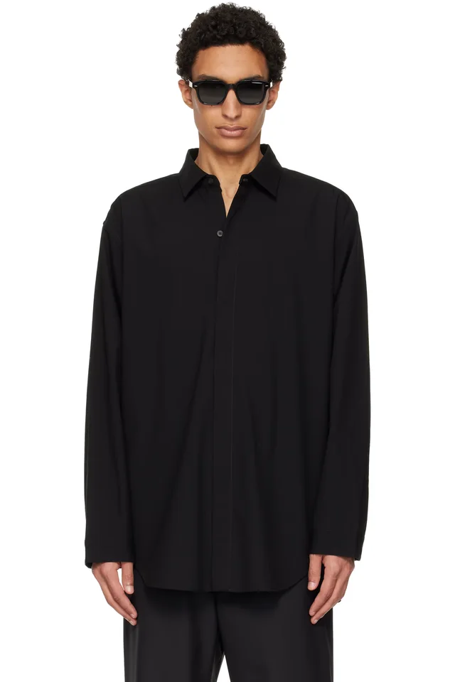 Fear of God Black Cotton Wool Oxford Classic Shirt, image 1 of 1 from SSENSE