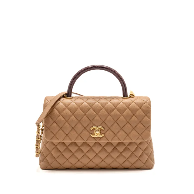Chanel Large Coco Handle in Beige Caviar leather from EMIER