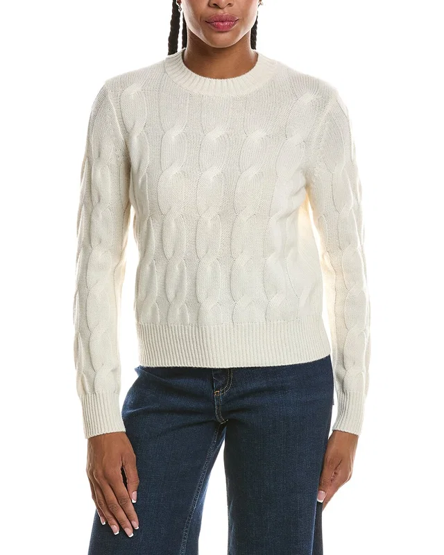 Forte Cashmere Luxe Cable Crewneck Cashmere Sweater, image 1 of 1 from Rue La La