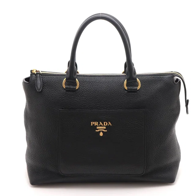 Prada 2-Way Bag Black Leather Handbag in Black Leather from The Reluxe