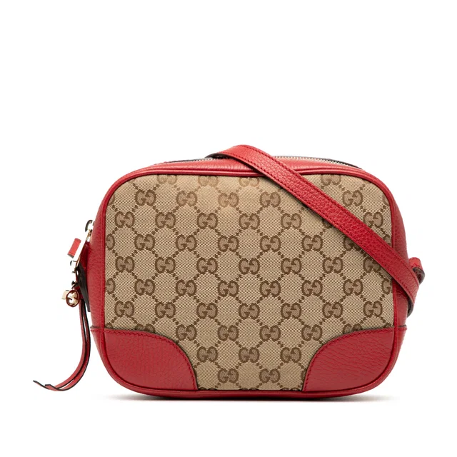Beige Gucci GG Canvas Bree Crossbody in Beige Canvas from Designer Revival