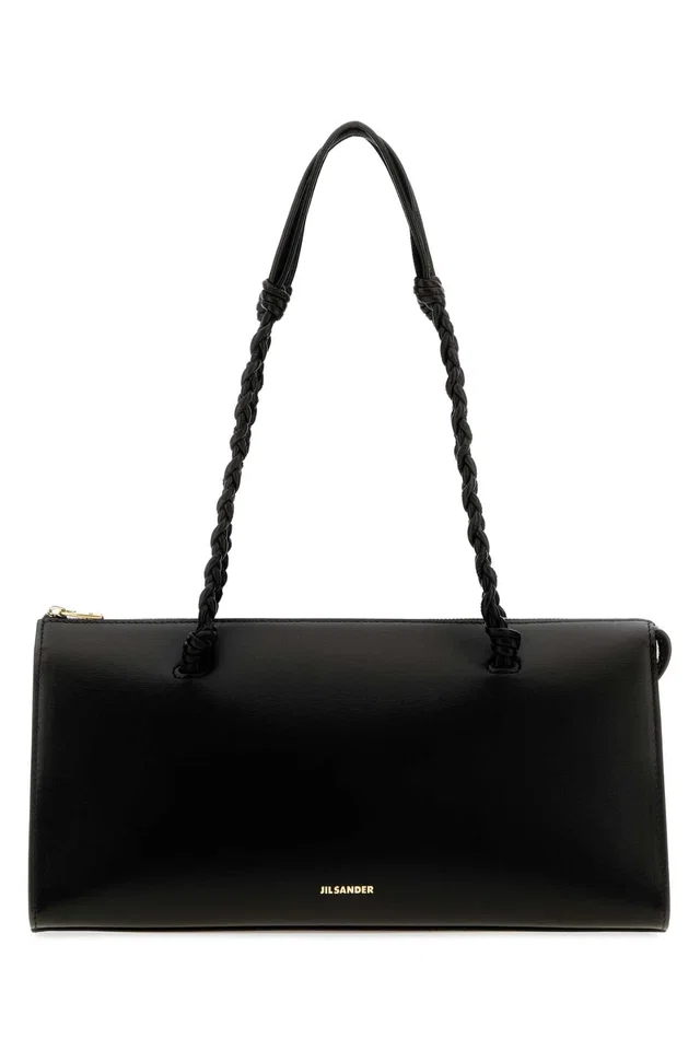 Jil Sander Tangle Tent Shoulder Bag — Black in Black Calfskin from HEWI