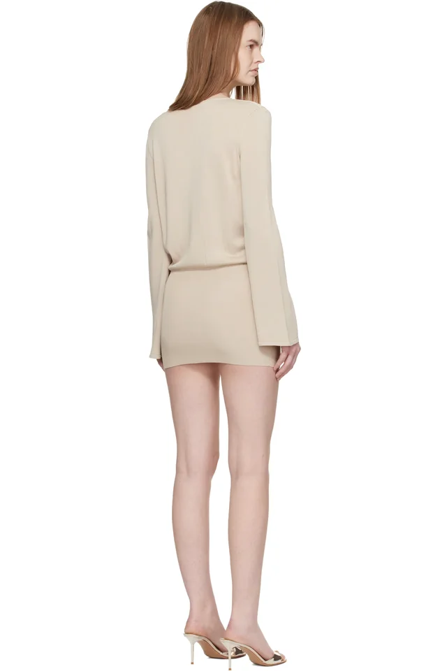 Aya Muse Beige Gema Minidress, photo 3 of 4 from SSENSE