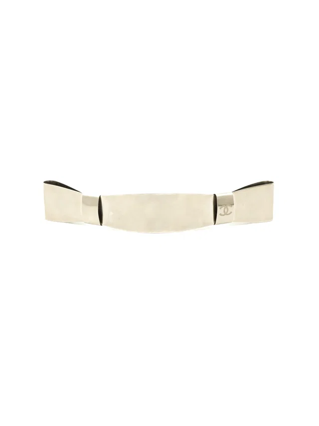 Chanel Brushed Aluminum Oversized Barrette from Arcade Vintage