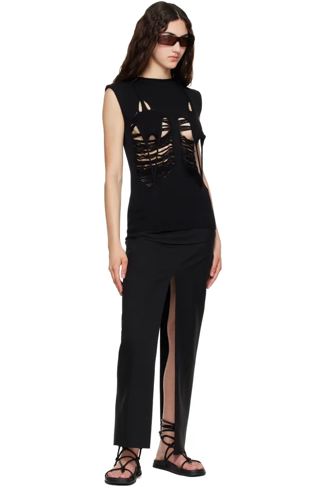Rick Owens Black Hollywood Tanja Top, photo 4 of 4 from SSENSE