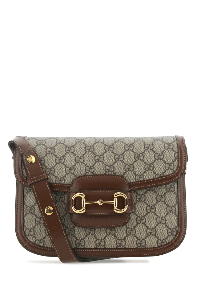 Gucci Horsebit 1955 Shoulder Bag — Brown in Brown Coated canvas from HEWI