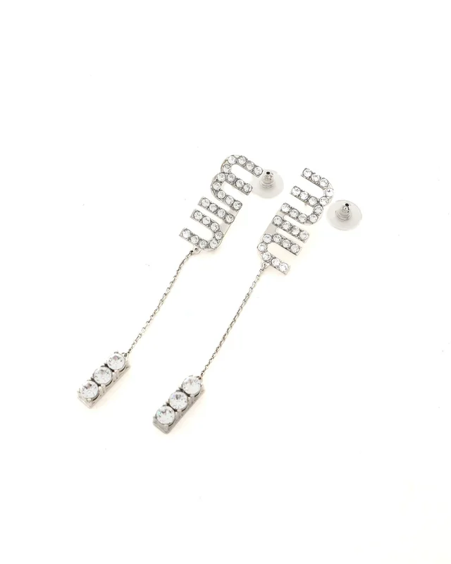 Miu Miu Dangling Rhinestone Earrings from A Retro Tale, photo 3 of 4