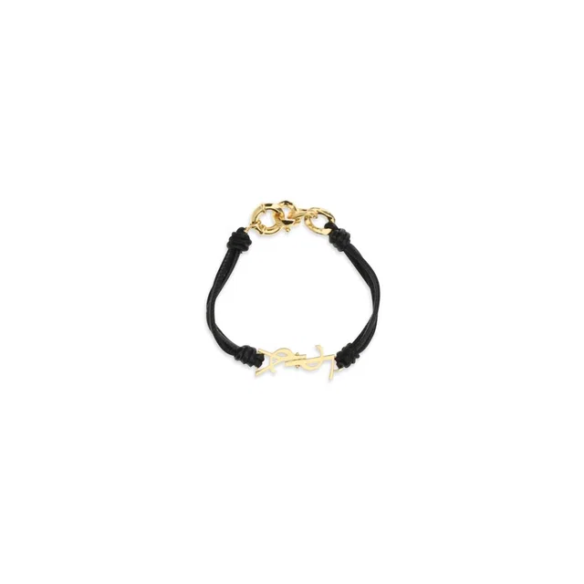 Saint Laurent Black Lamb Ovis Aries Bracelet in Black Leather from HEWI