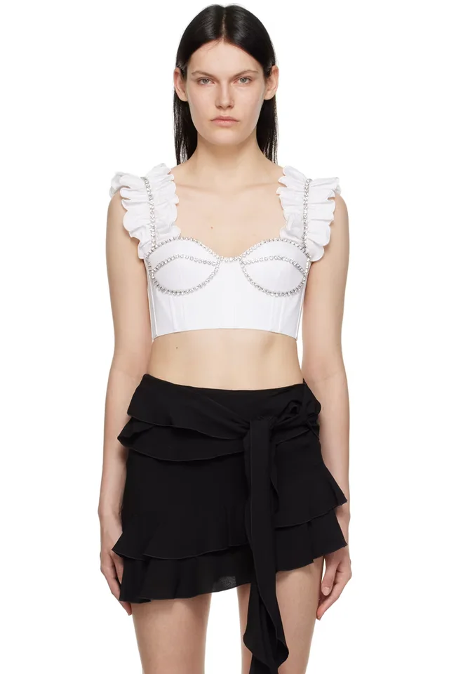 White Ruffle Tank Top, image 1 of 1 from SSENSE