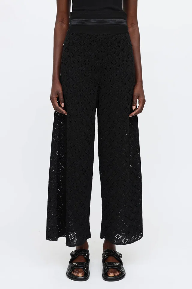 Chanel FW 2013 Knit Lace Pants in Silk from VSP Consignment