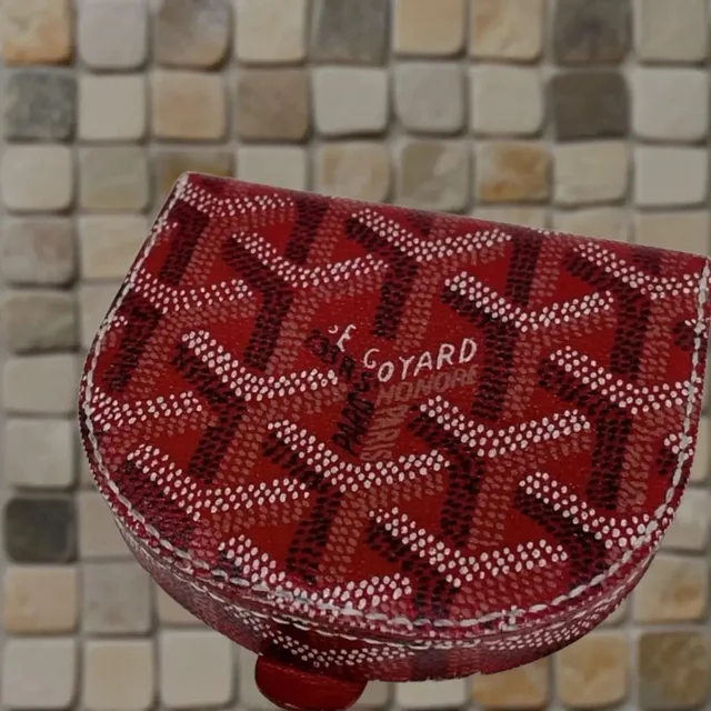 Goyard Coin Case Wallet Red Chevron Herringbone Compact Pouch Raspail in multicolor Leather from Grailed