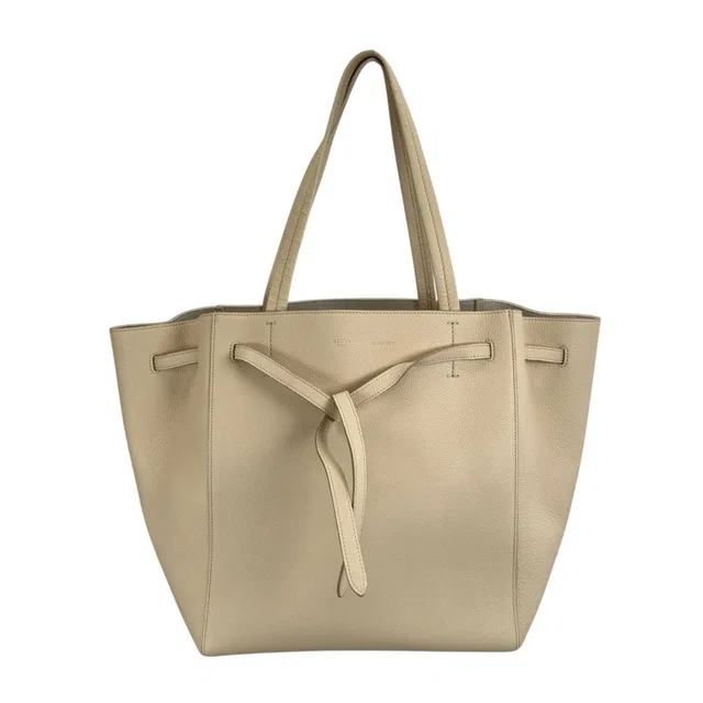 Celine Cabas Phantom Tote Bag Leather Beige in Beige Leather from The Reluxe
