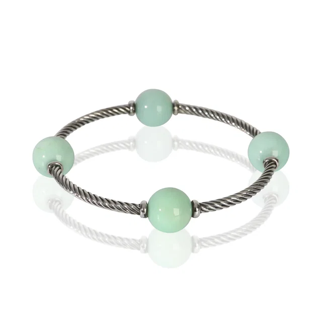 David Yurman Sterling Silver Chrysoprase Mustique Bracelet 925 in Silver from HEWI