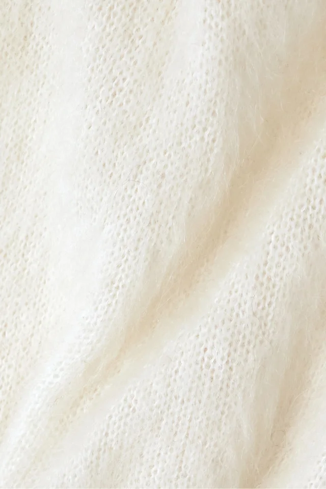 Balmain Draped Crystal-Embellished Mohair-Blend Sweater in White, photo 4 of 4 from THE OUTNET