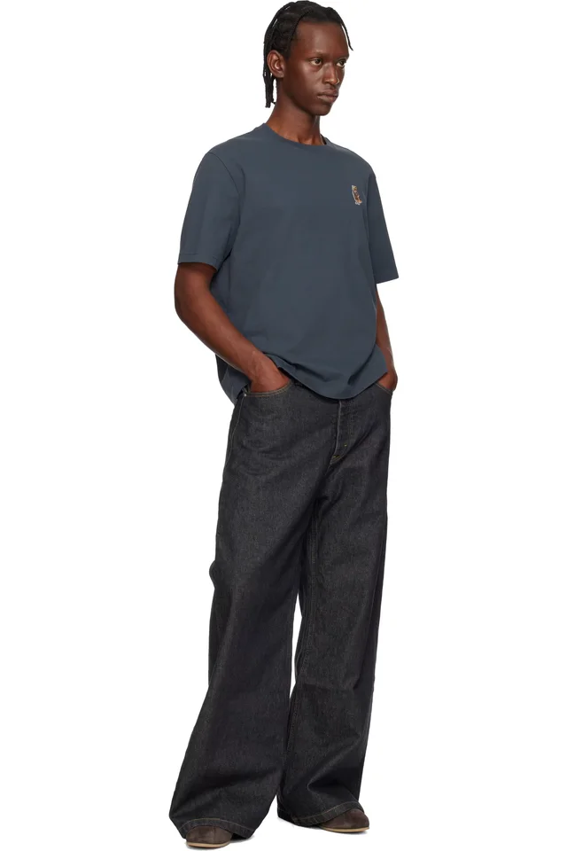 Maison Kitsuné Navy Dressed Fox Comfort T-shirt, photo 4 of 4 from SSENSE