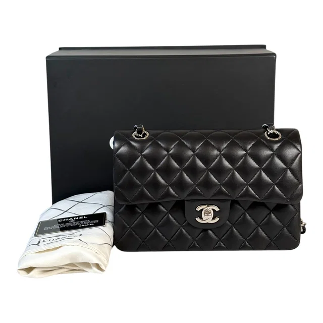 Chanel Classic Flap Small Bag in Black Lambskin in Black Lambskin from Luxury Promise
