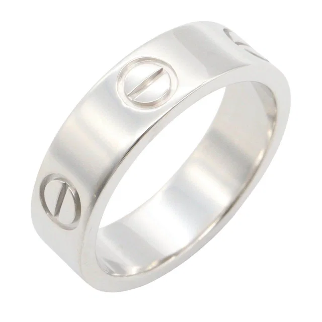 Cartier Love Au750 White Gold Ring Size 54 in White from LuxUness