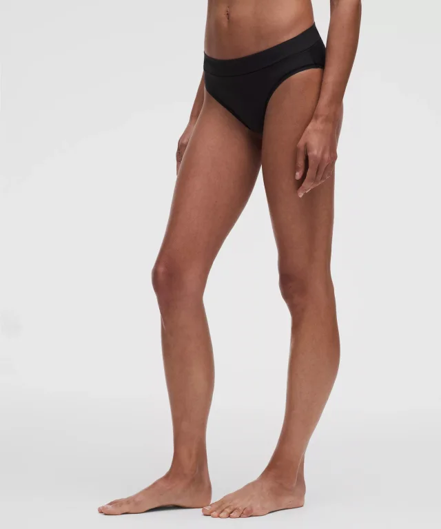 lululemon UnderEase Mid-Rise Bikini Underwear 5 Pack *Updated in Black/Black/Light Ivory/Lilac Play/Petite Floral Lilac Play Cherry Ember, photo 2 of 4 from lululemon