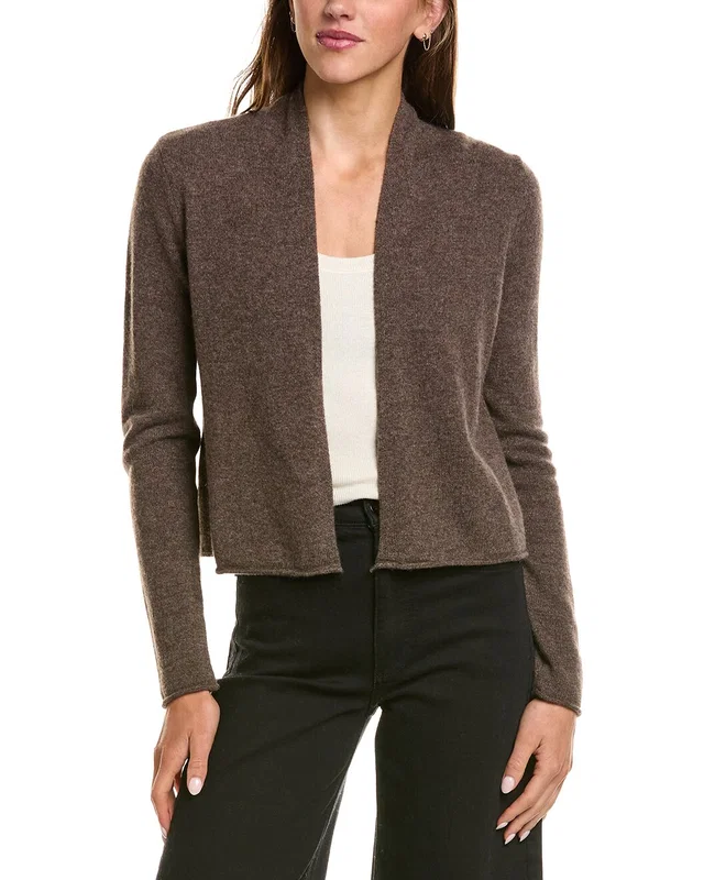 sofiacashmere Cropped Open 100% Cashmere Cardigan, image 1 of 1 from Rue La La