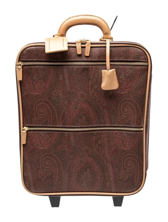 Etro Leather Messenger Bag in red|brown Leather from The RealReal