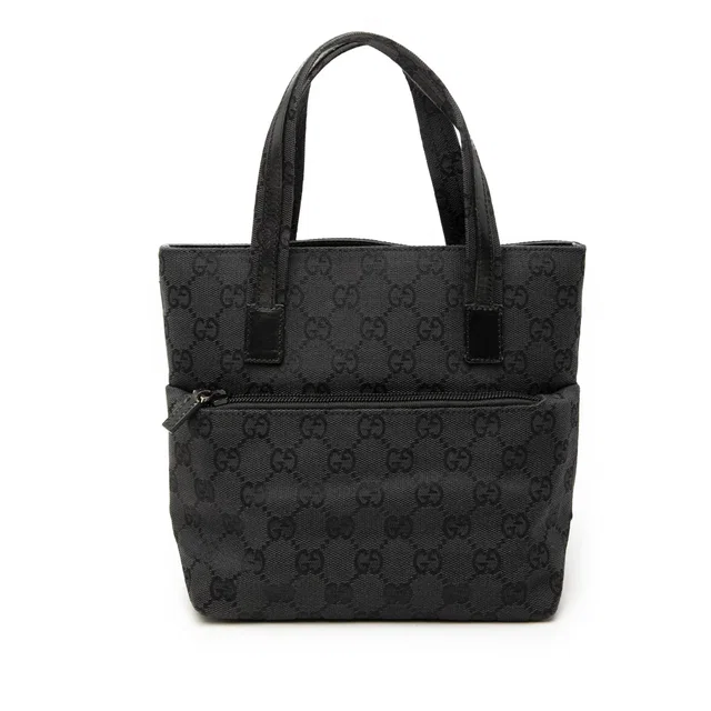 Black Gucci GG Canvas Handbag in Black Canvas from Designer Revival